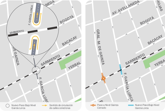 Caballito: habilitaron al tránsito el nuevo paso bajo nivel de García Lorca y hay cambios en calles linderas